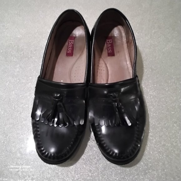 G.H. Bass Men Black Moc-Toe Tassel Slip-On Leather Loafers Sz. 11 Nice Pre-Owned main image 4